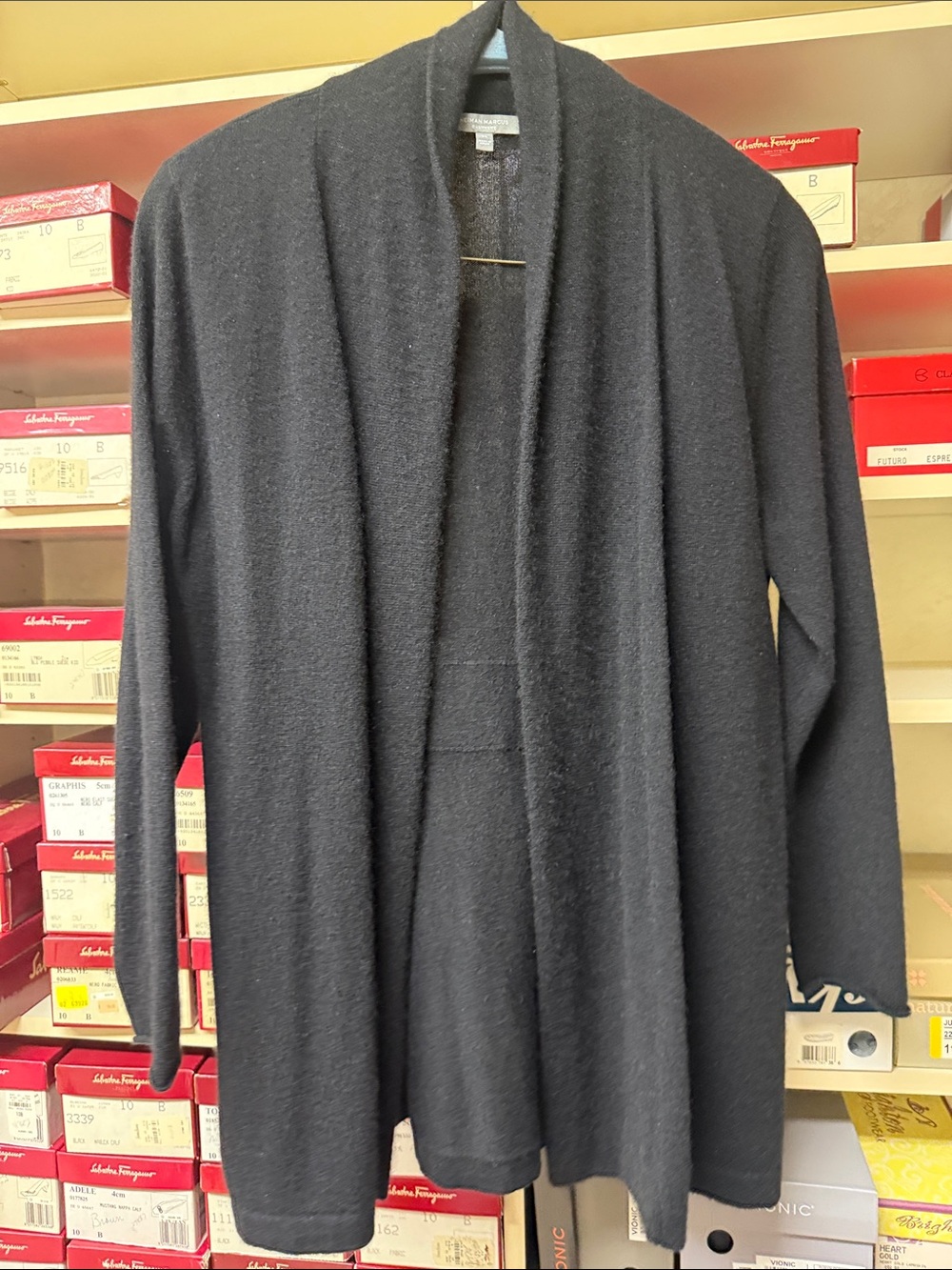 Neiman Marcus Purple cashmere basic open cardigan